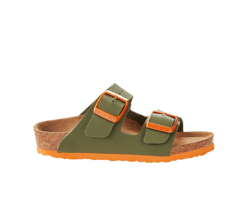 Birkenstock Birko-flor Narrow Arizona Børn Grøn Orange | DK 171BEX